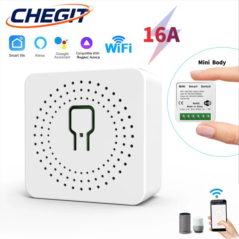 

1-3 шт. Wi-Fi модуль умного выключателя, 2-канальный DIY мини-реле для света с таймером, поддержка Alexa, Alice, Google Home Assistant