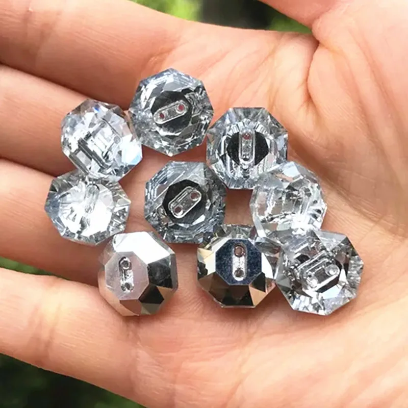20pcs High-grade Clear Crystal gemstone buttons Sewing buttons for shirt Crystal buttons for garments Sewing Accessories 13mm