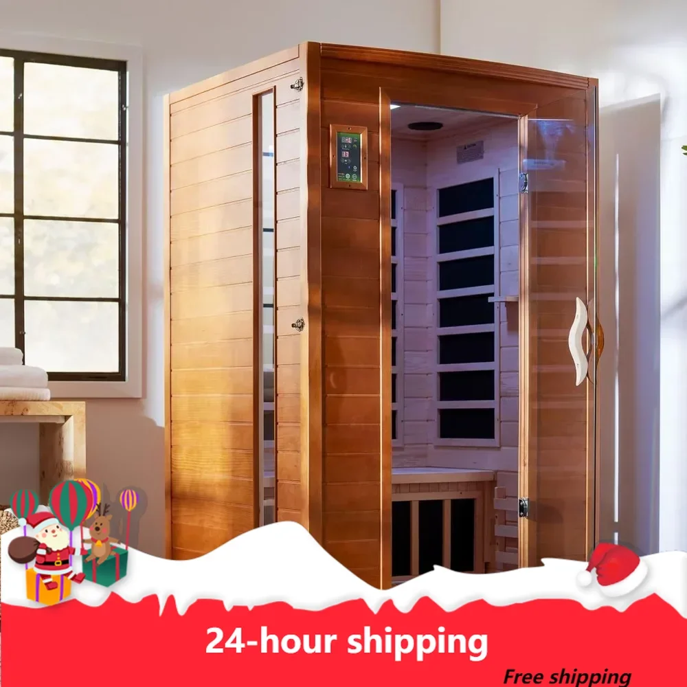 Andora 2-Person Low EMF FAR Infrared Sauna, Canadian Hemlock Wood