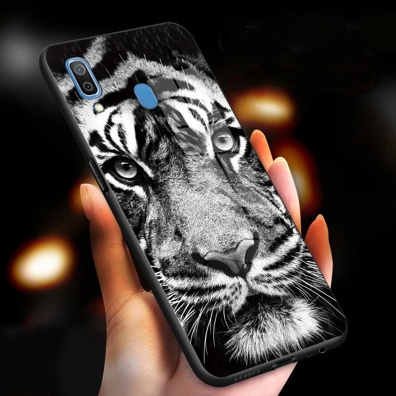 Painted Tiger Glass Phone Case For Samsung Galaxy Wide 4 A10e A10s A11 M11 A20s A21s A30s Anti Vibration Hard Protective Cover