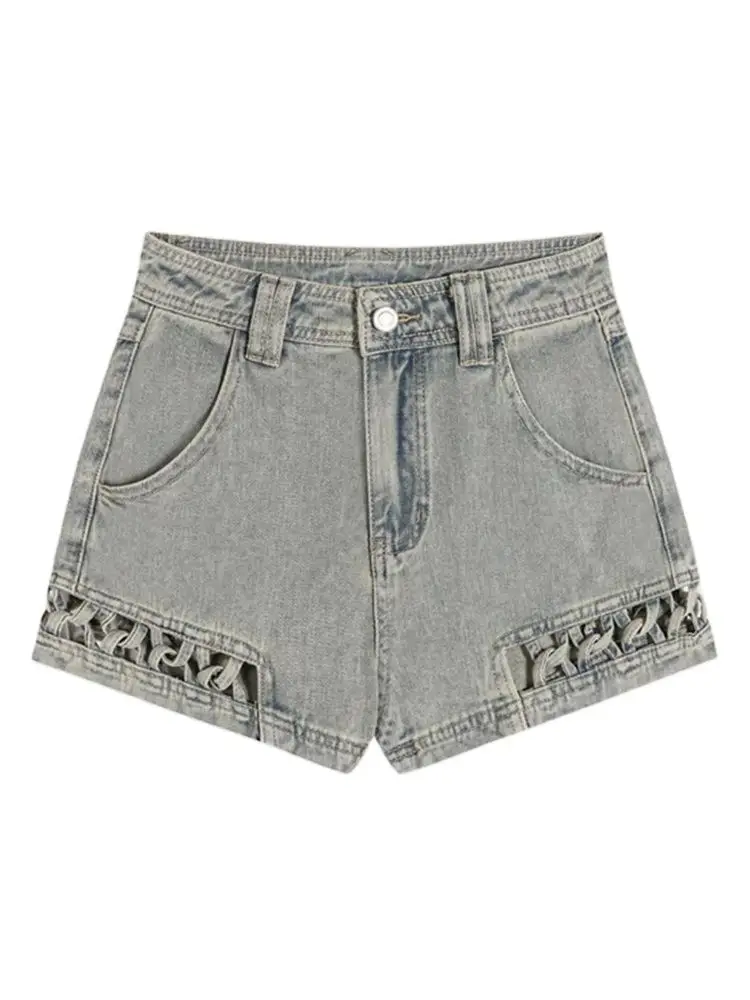 

Summer Women 2000s Chic Gyaru Low Rise Jean Shorts Denim Hot Pants Japanese Y2k Streetwear Harajuku Fashion Grunge Korean Kpop