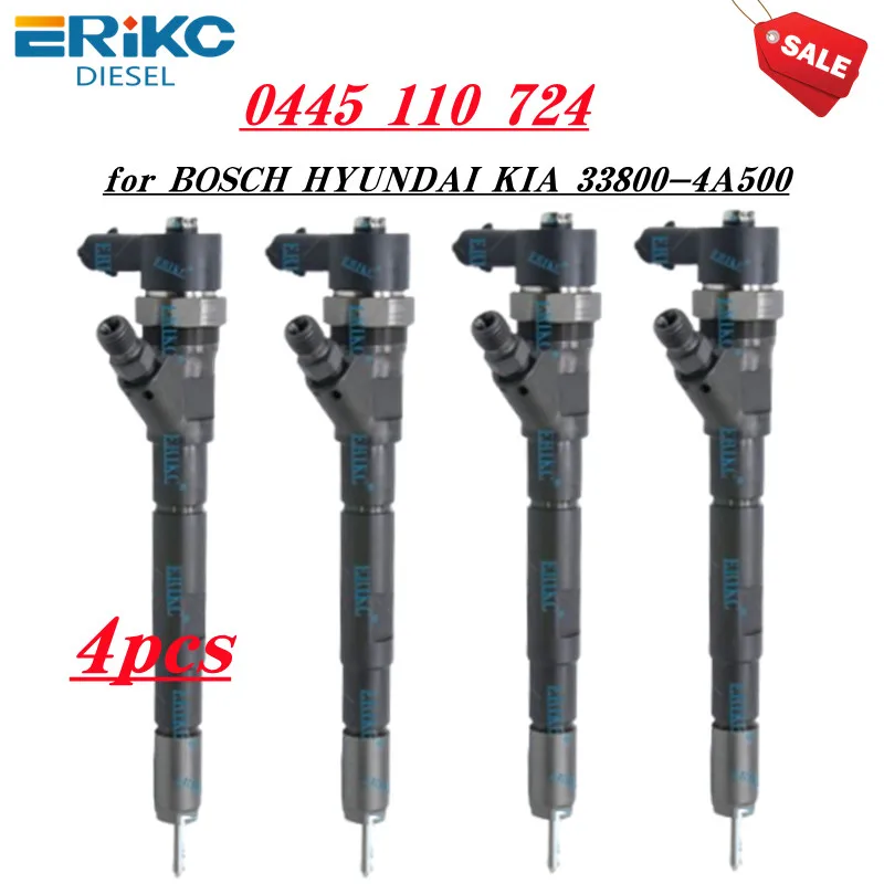 

4 PCS 0445110724 Auto Injector 0 445 110 724 Common Rail Injection Assy 0445 110 724 for BOSCH HYUNDAI KIA 33800-4A500