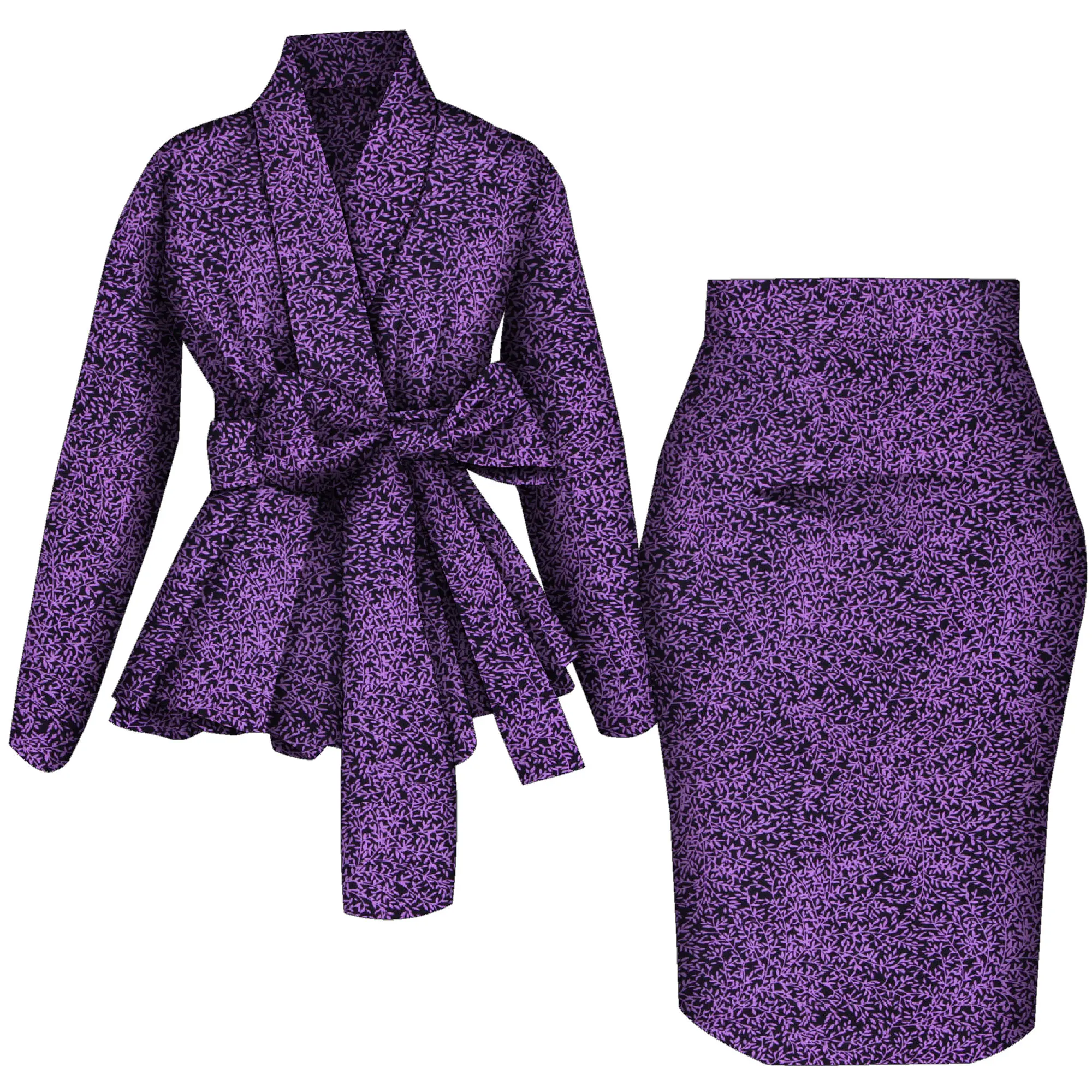 African Women Top and Skirt Set Long Sleeve Lady Skirts Set  Ankara Print Suits Custom Party Clothing Cotton Wy10871