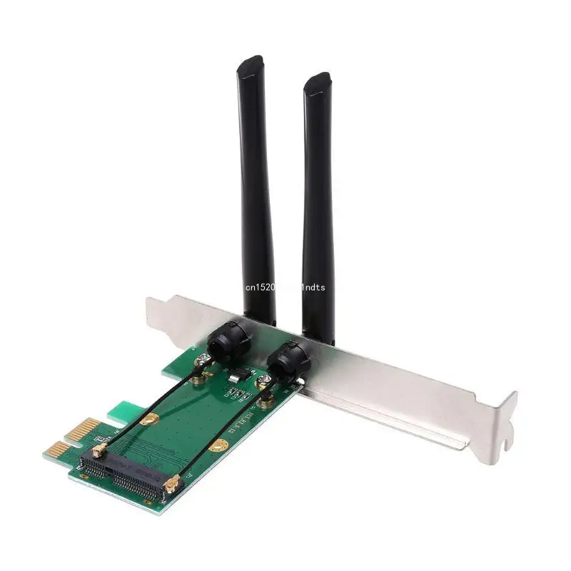 Wireless Card WiFi Mini PCI-E for Express to PCI-E Adapter 2 Antenna External PC Network Card