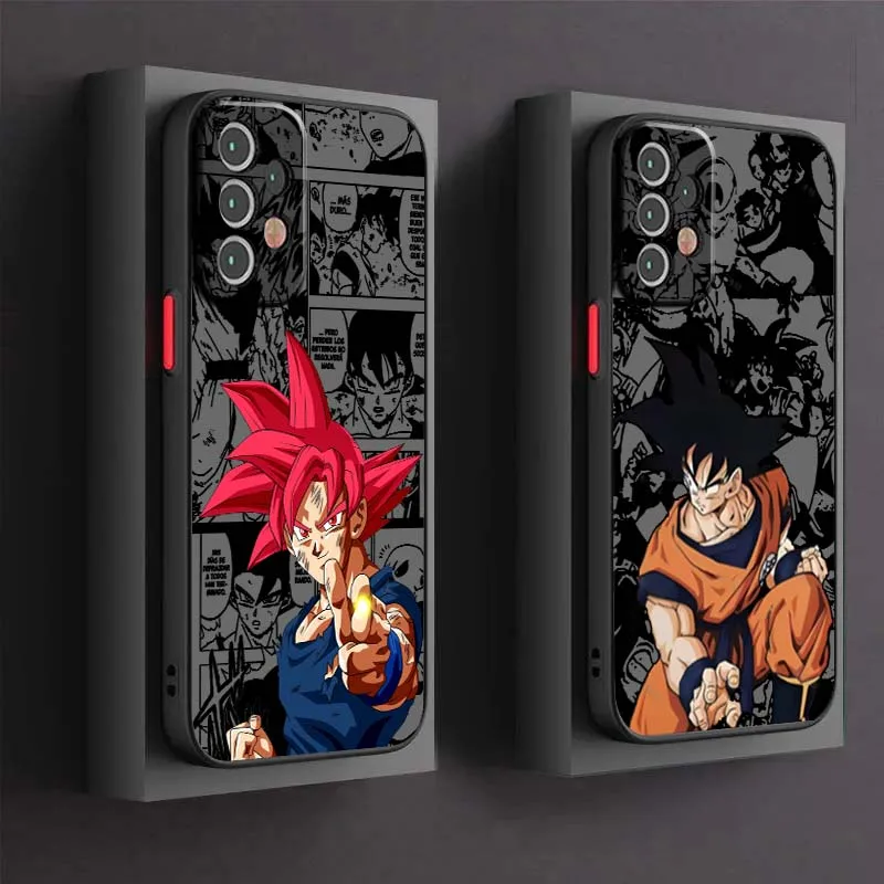 

Art Dragon Ball Saiyan Phone Case For Samsung A73 A72 A71 A55 A54 A53 A52 A51 A35 A25 A15 A14 5G Frosted Translucent