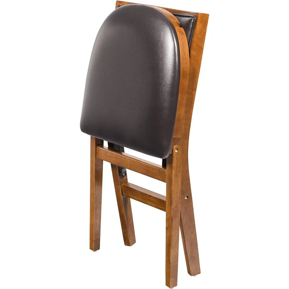 Stakmore Retro Gestoffeerde Rugklapstoel Fruithout Afwerking, Set Van 2