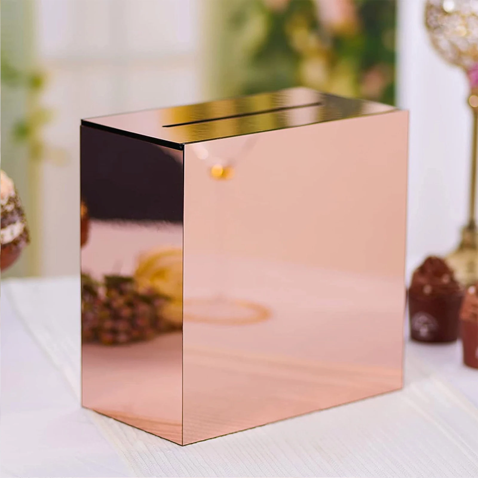 Acrylic Wedding Cards Case Golden Wedding Envelope Box Wedding Party Blessing Letter Collection Gift Box For Birthday Wedding