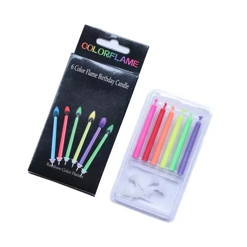 1/2/3/5Box Festive Magic Creative Cake Decorations Unique DIY Baking Accessories Color Flame Candles Rainbow Birthday Candles