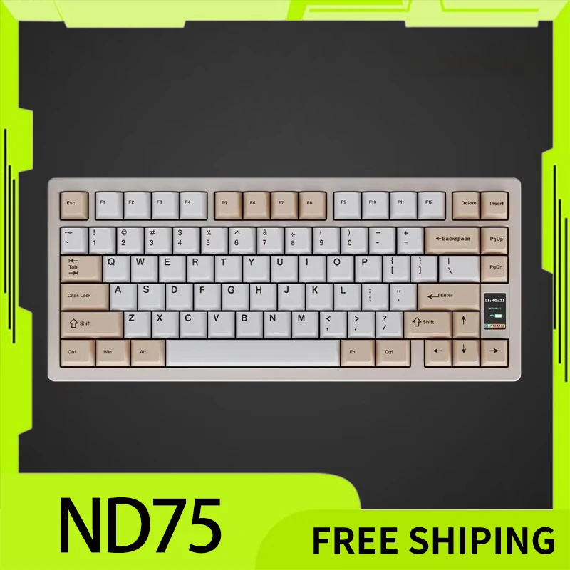 Not Defined Nd75 Keyboard 2.4g Three Mode Aluminum Alloy Keyboard Custom Rgb Mechanical Keyboards For Win/Mac/Linux Desktop Gift