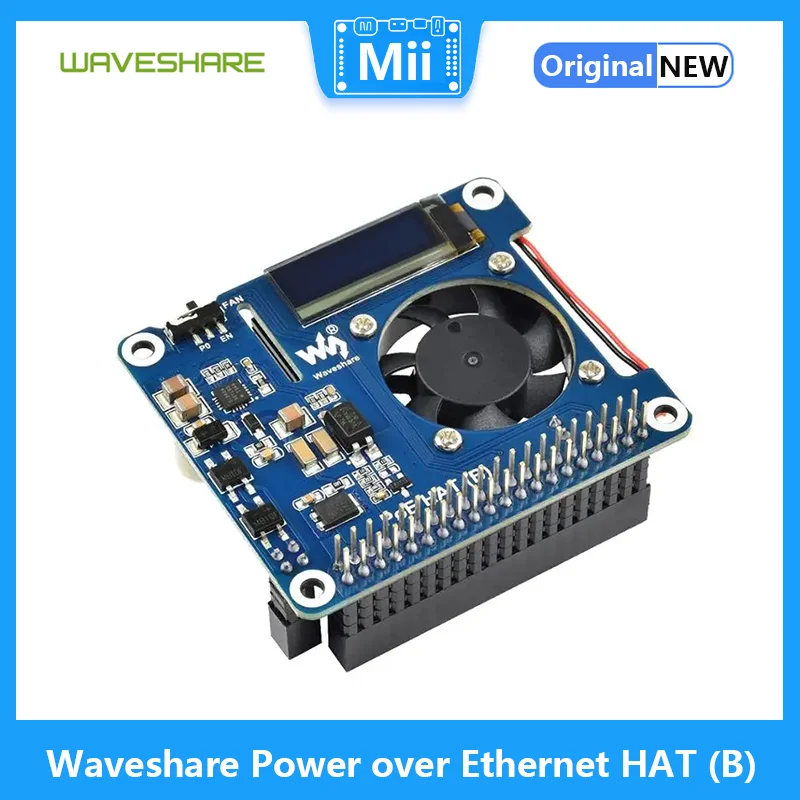 Waveshare Power over Ethernet HAT (B) Para Raspberry Pi 3B +/4B y 802.3af PoE HAT network