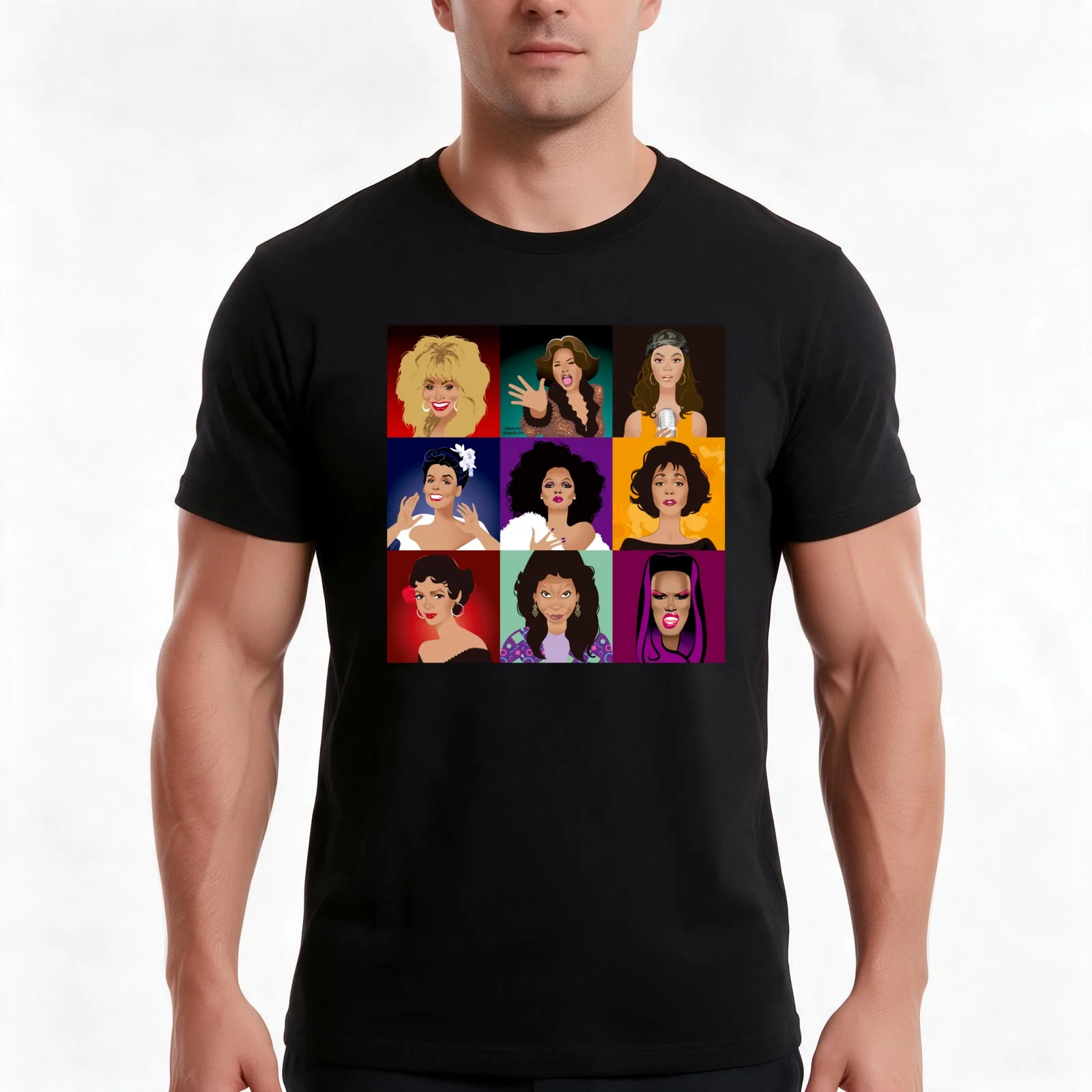 Black women from entertainment T-Shirt, Summer Casual Cotton Tee, Oversized Streetwear Tops, Vintage Graphic Print, 100% Cotton
