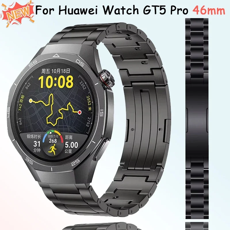 20mm 22mm Titanium Metal Strap for Huawei Watch GT5 Pro 46mm Quick Release Seamless wristband Huawei Watch GT5/Pro GT4 46mm Belt