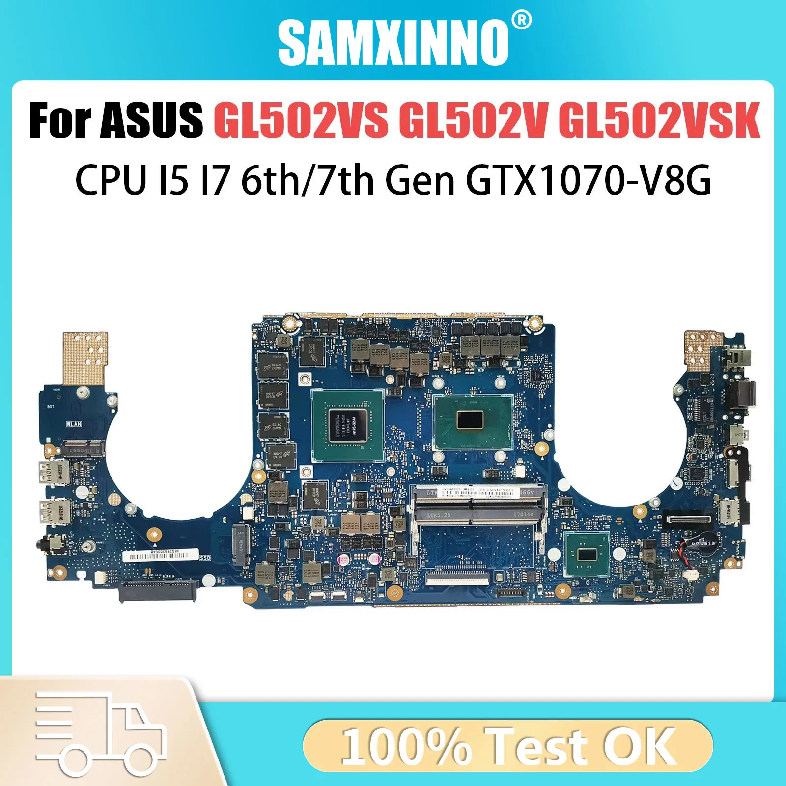 

Материнская плата для ноутбука GL502VS для ASUS ROG S5V GL502V GL502VSK, материнская плата для ноутбука i5-6300HQ i5-7300H I7-6700H I7-7700HQ GTX1070-8GB