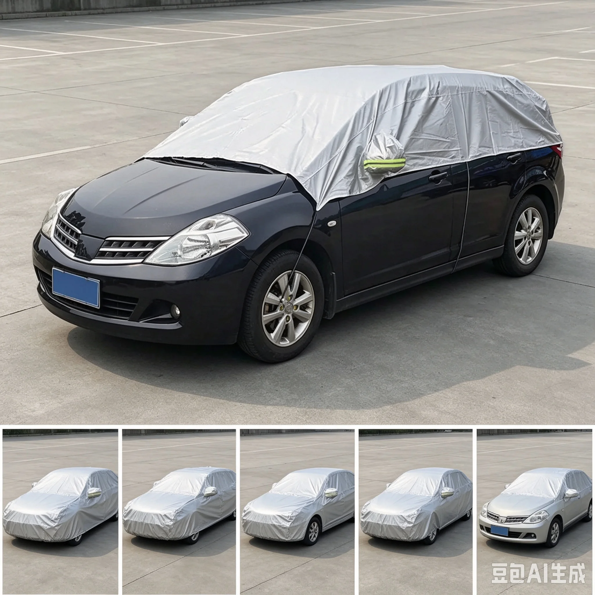 Car Half Body Sun Shade Waterproof Cover Sunscreen UV Snow Resistant Protection