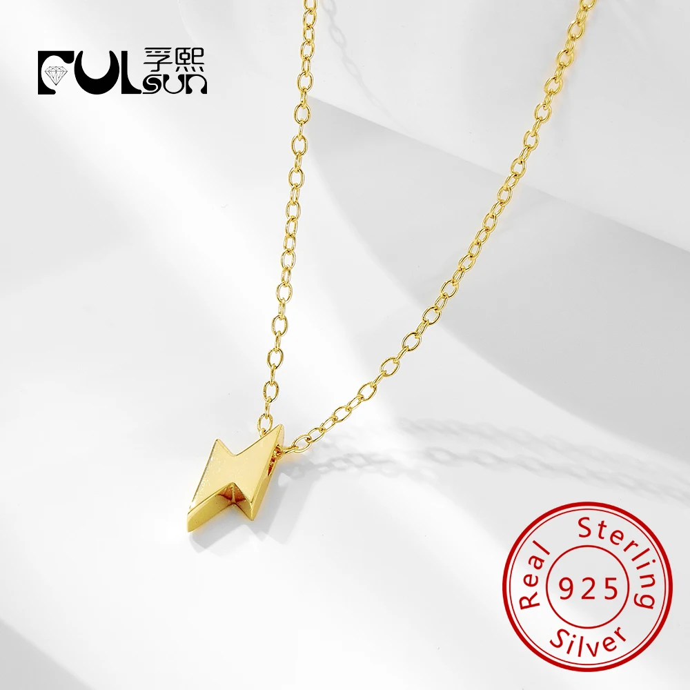 

Мини-обычная подвеска-болт с молнией, ювелирные изделия из стерлингового серебра 925 пробы, позолоченное 14 карат, персонализированное колье-чокер с громом для женщин