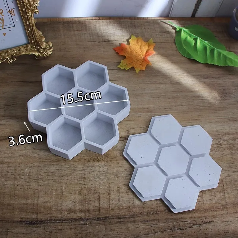 Honeycomb Cement Storage Box, Silicone Mold, Portable, Hexagon, Succulent Flower Pot, Jewelry Storage Box