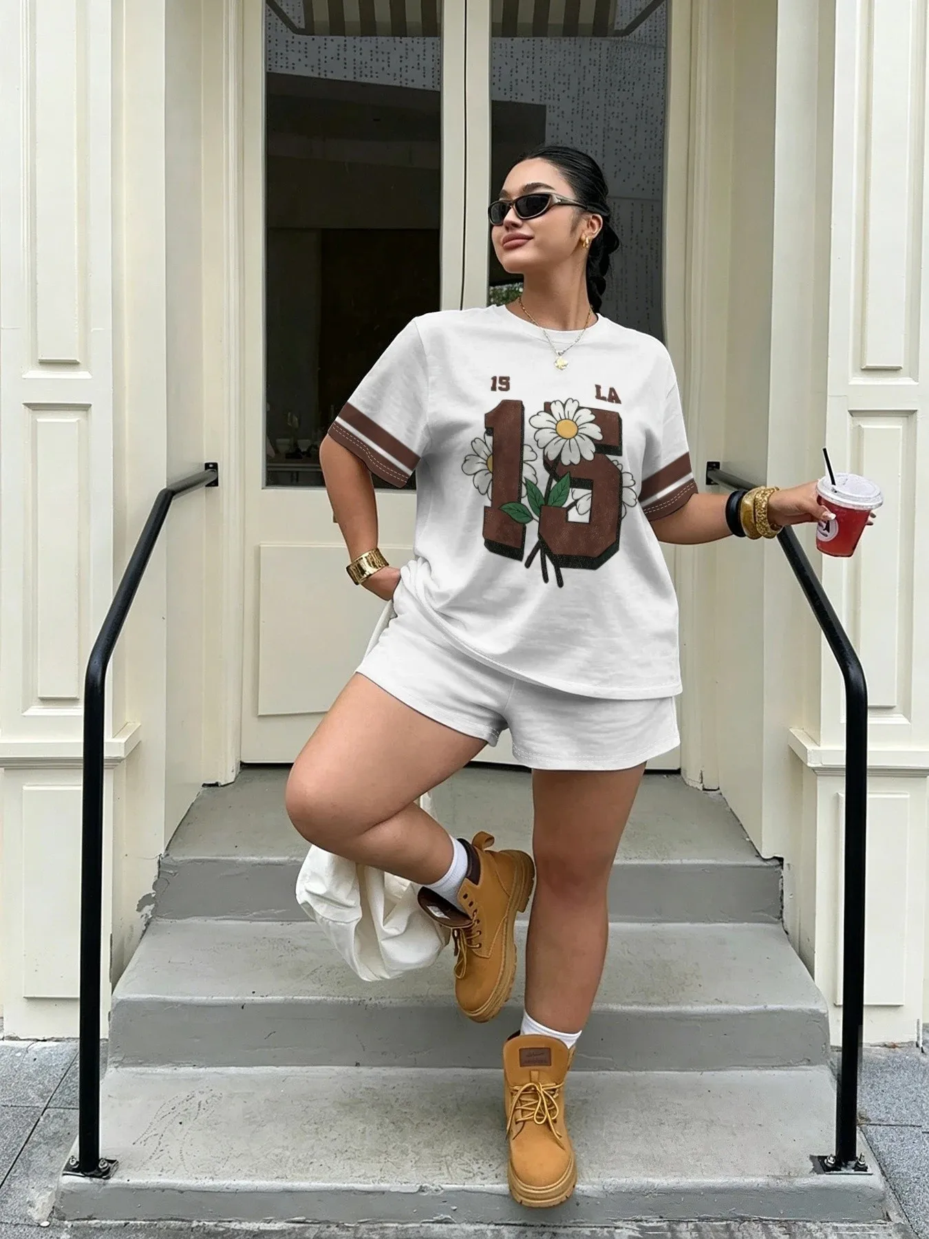 2026 Summer Best-selling Fashion Sports Leisure Comfort 3D Digital Pattern Printed Women's Short Sleeve Shorts Set