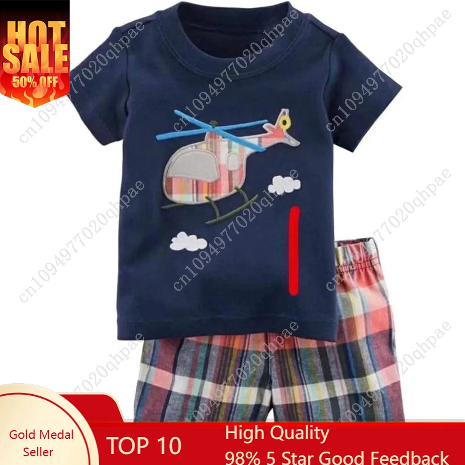 

Bumeex Toddler Boy's Short Sleeve T-Shirt and Short Outfit Set 2-7T