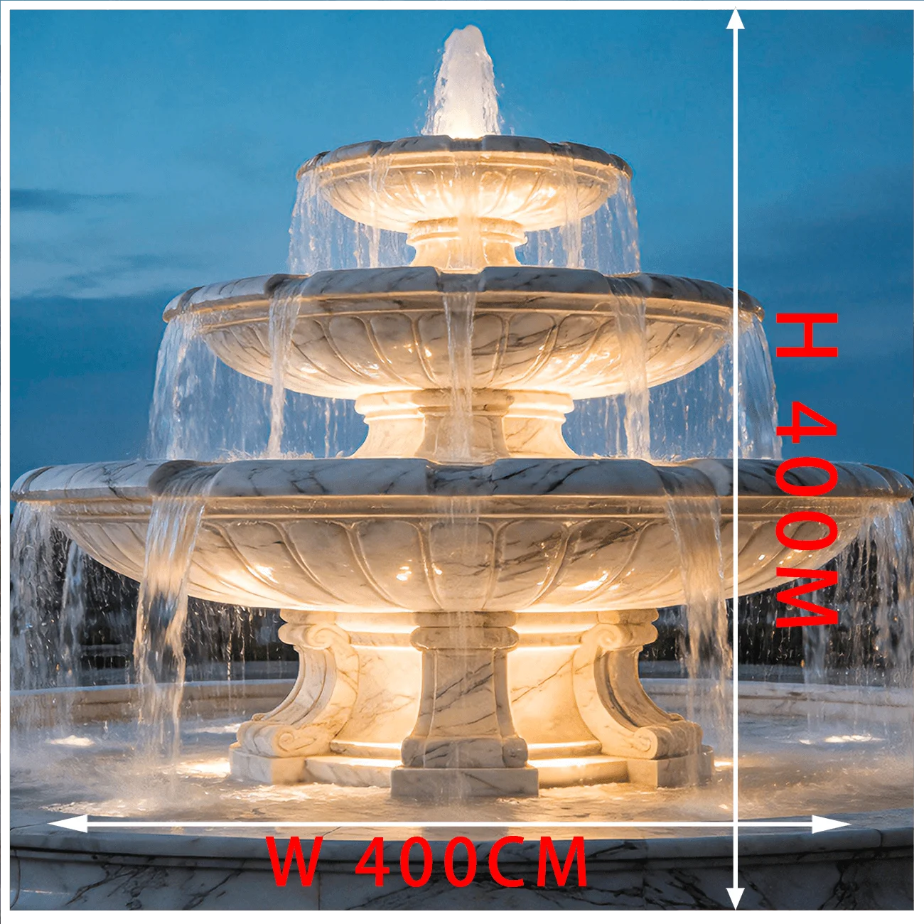 Custom Large European-style Natural Stone Water Feature Fountain Sculptures for Resort Fountain Decorations