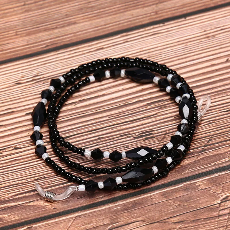 Fashion Eyeglasses Chains Rope Black Acrylic Beads Chains Anti-slip Eye-wear Cord Holder Neck Strap Reading Glasses Rope