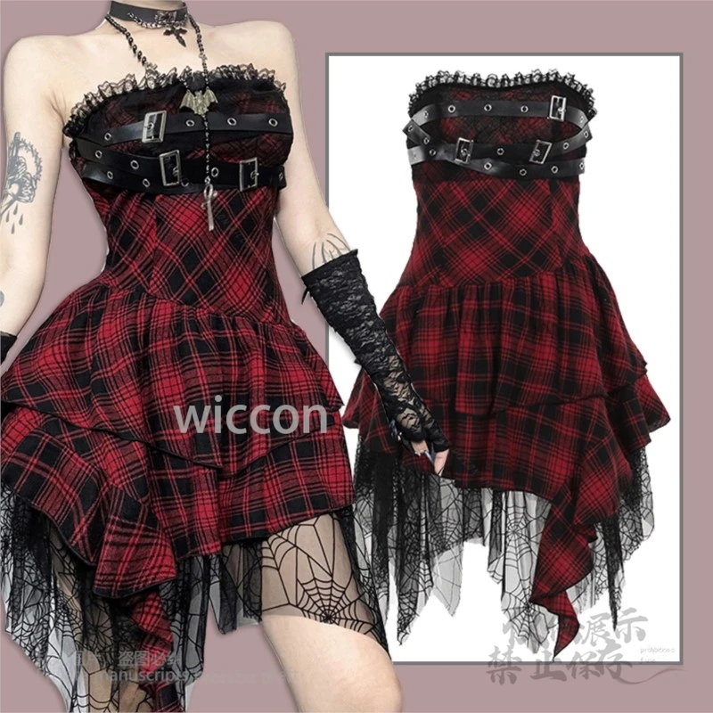 

[Moe Cos] Gothic Bodycon Cosplay Dress jirai kei Neck Elegant Sexy Clubwear Tight Bandage Skirt Vintage Lolita Party Halloween