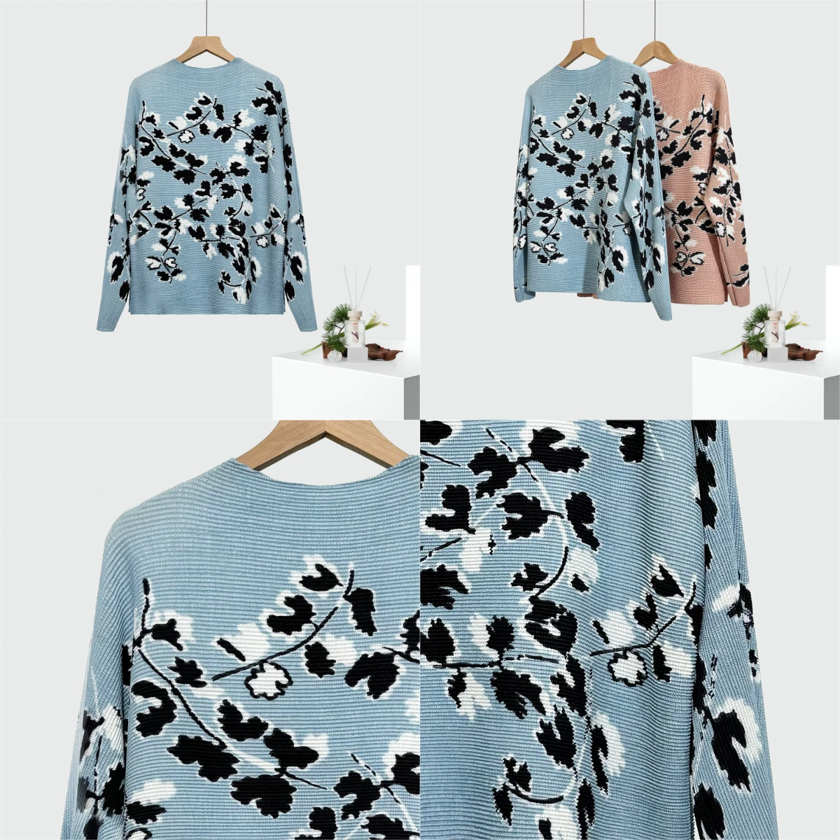 

Miyake Fold 2025 Autumn/Winter New Women's Printed Bat Sleeve Loose and Versatile Design Fashionable Long Sleeve Top Pleated