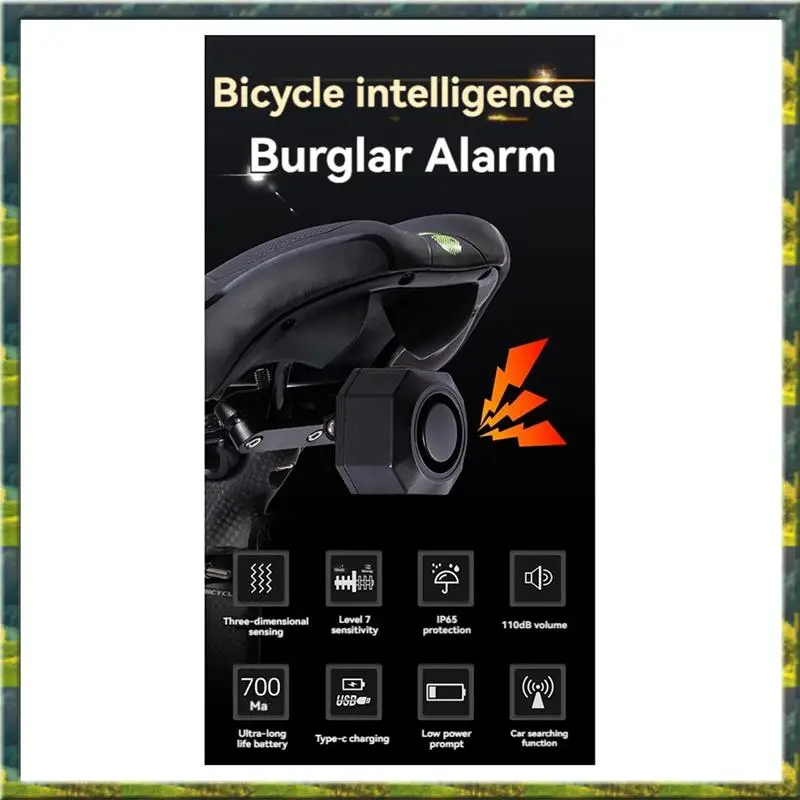 ABGZ Bicycle Alarm System Rechargeable, Anti-Theft Accessories,Vehicle Theft With Remote Control,Bicycle Lock