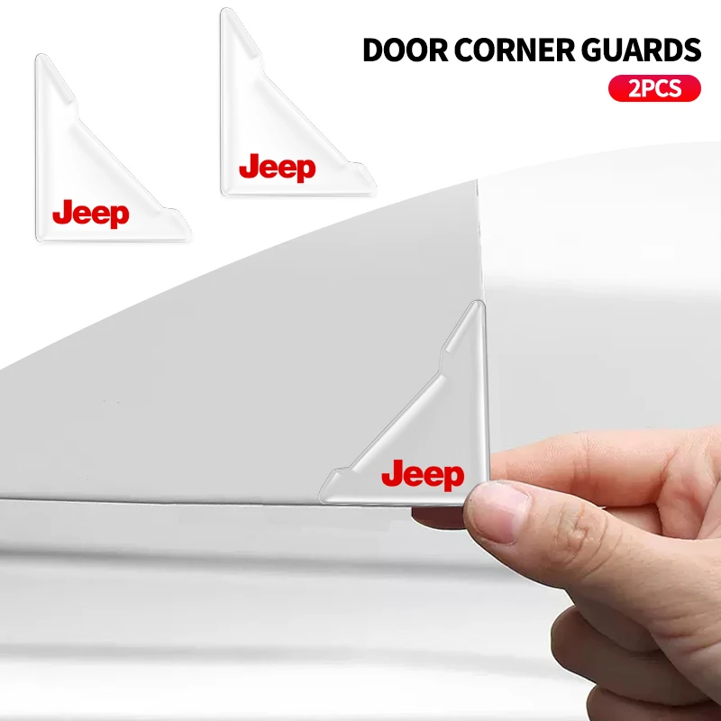 

2 шт., прозрачная наклейка на угол двери автомобиля, защита от столкновений, для Jeep Wrangler Grand Cherokee Avenger Compass Wagoneer Patriot