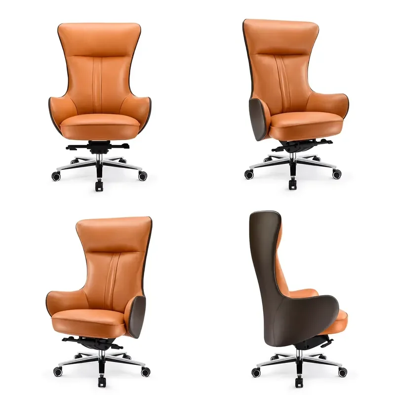 Manufacture Manager Black Office Furniture Visitors Chairs Leader PU Leather Swivel Executive Ergonomic Office Chair