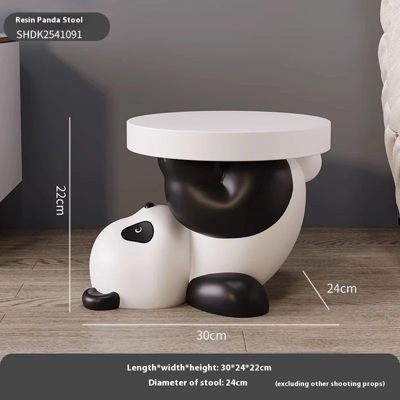 

Panda Ottoman Cover Round Cushion Ottoman Foot Stool Hallway Mobile Small Footrest Removable Portable Living Room Furniture Gift