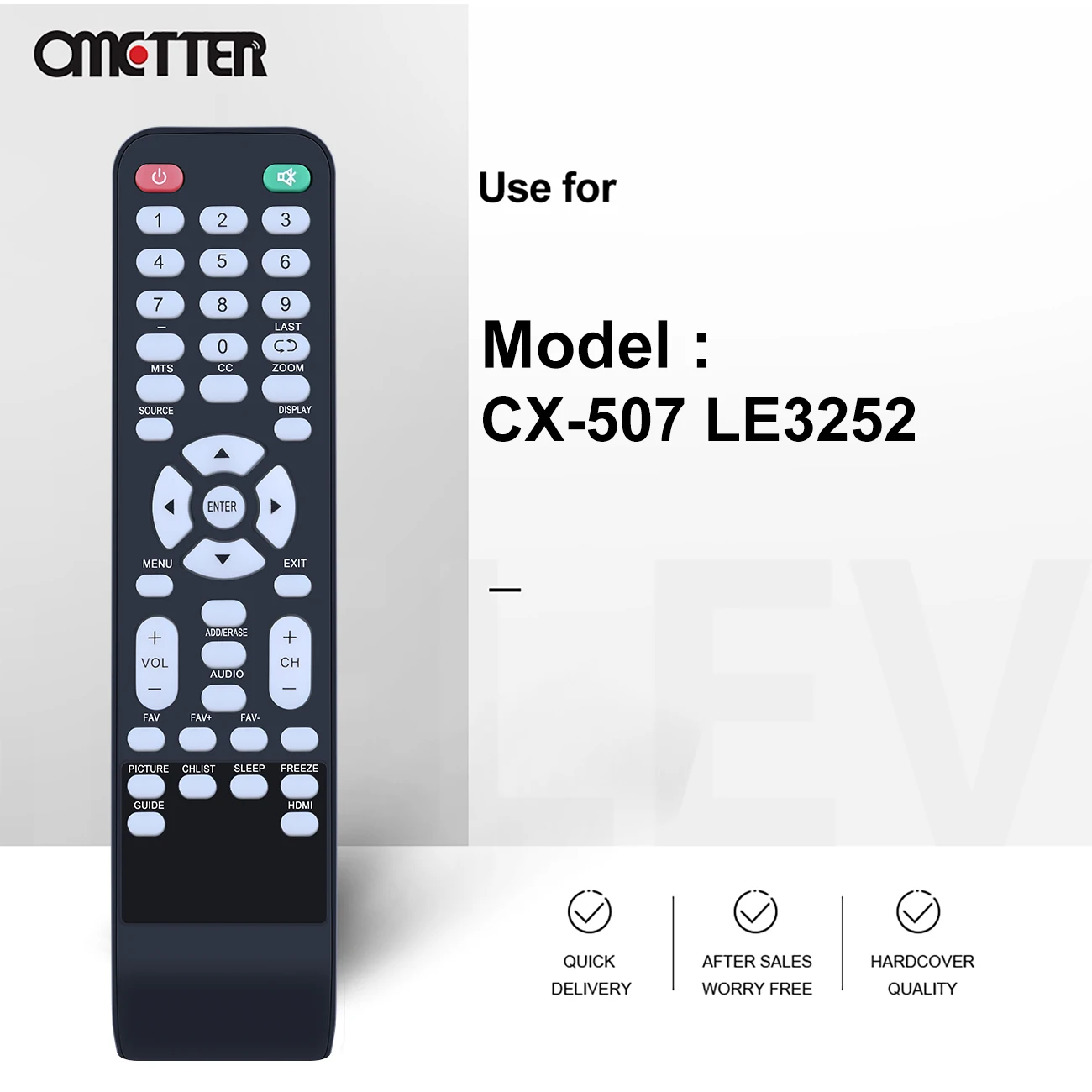 CX-507 for Affinity LE3252 IR TV Remote Control