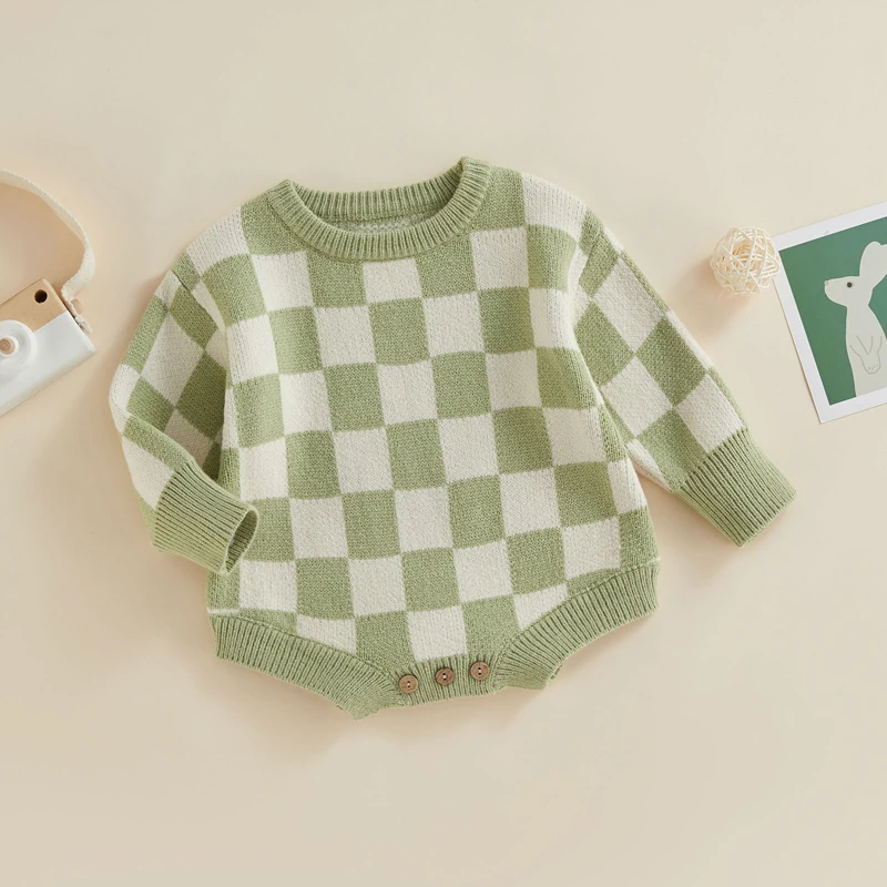 Baby Boy Girl Chunky Sweater Oversized Knit Romper Sweatshirt  Pullover Infant Warm Fall Winter Clothes