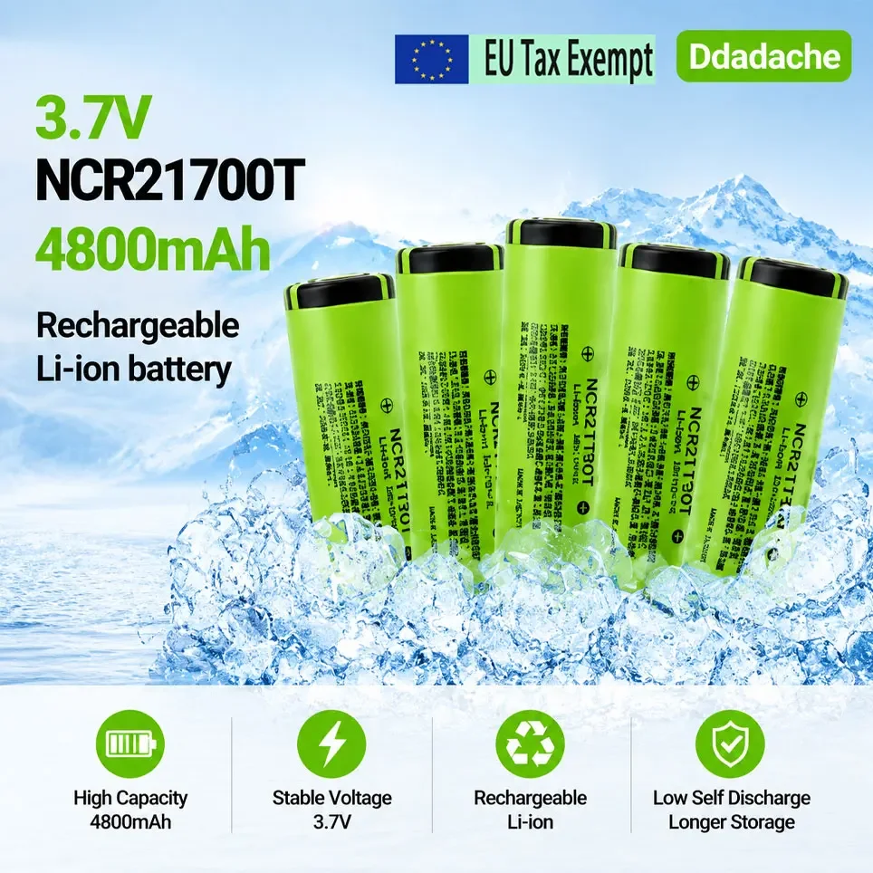 Batteria al litio originale NCR21700T 21700 ad alta corrente 3,7V 4800mAh, cella ricaricabile agli ioni di litio, 30A continua, 40A di picco, spedizione dalla Polonia per e-bike, utensili elettrici e