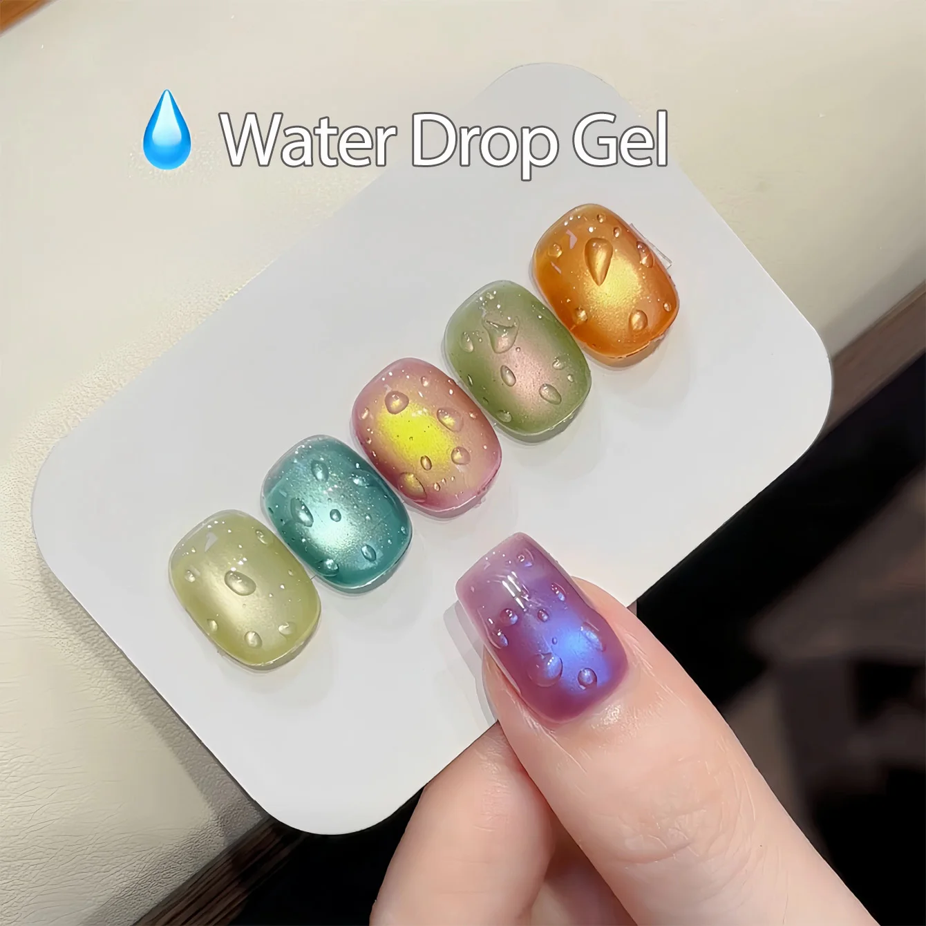 SHAKA 1-2 Piezas Nuevo Esmalte de Uñas en Gel Transparente de Alta Transparencia con Diseño de Gota de Agua, Arte de Uñas con Diseño de Gota de Agua