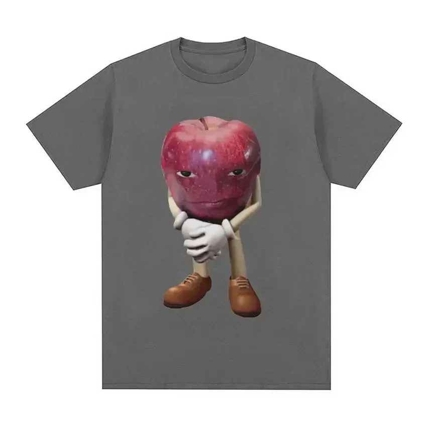 

2025 Funny Me Asf Apple with Face Meme T Shirt Unisex Fashion High Quality T Shirts Men Retro Casual Short Sleeve T-shirt Tops