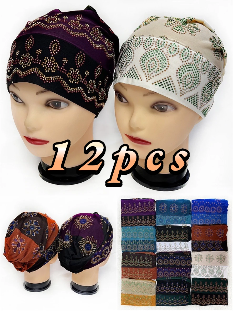 

Оптовая продажа мусульманских тюрбанов и головных уборов для молитв в индийском стиле, короткие женские шапки с платками для женщин.