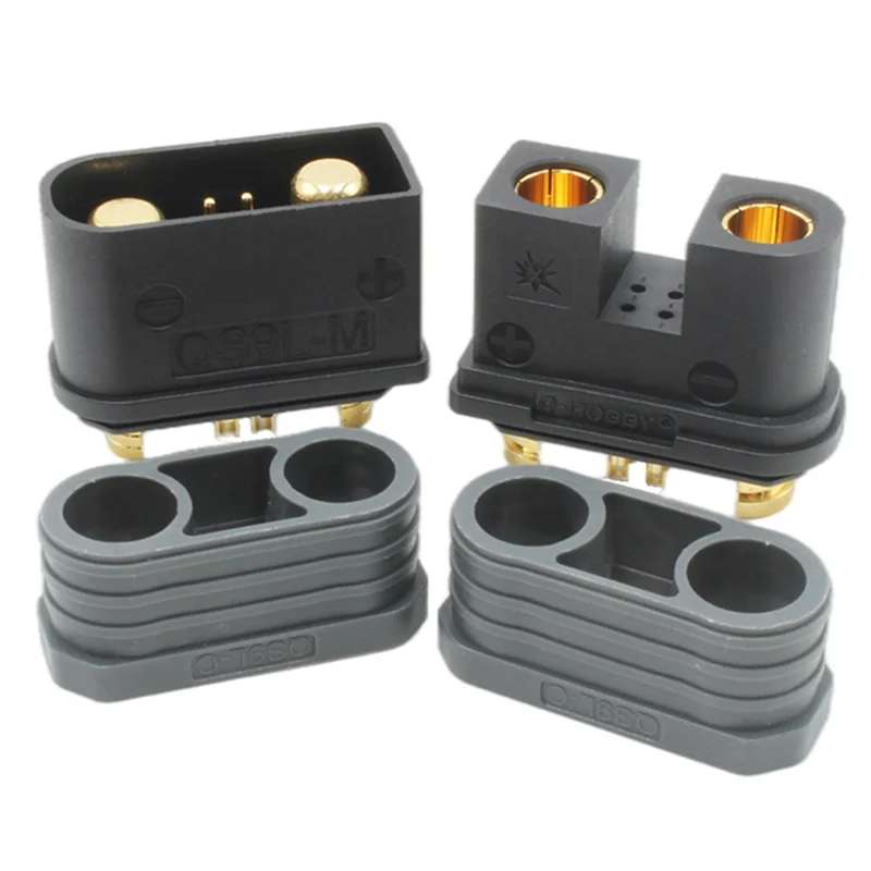 L52A-QS9L Anti-Funken Männlich Weiblich Gold Bananen Stecker 180A Netzteil Batterie Stecker Mit Widerstand Für RC Landwirtschaft UAV