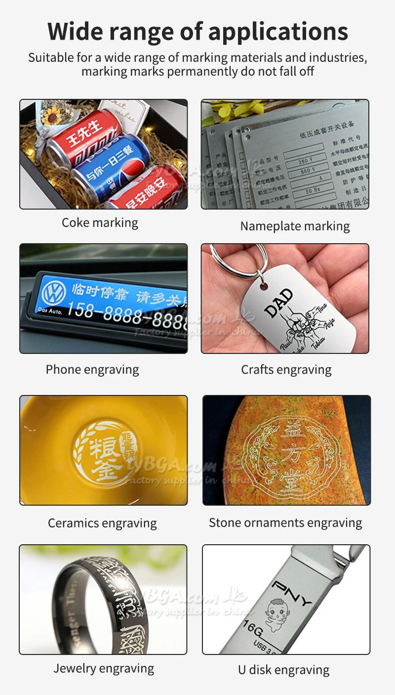 LY Mini Fiber Laser Marking Machine Support Rotation Axis 50W 30W 20W UV 5W Metal Engraving Machine for PVC Plastic Steel