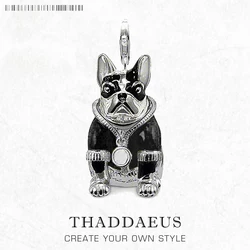 Pendant Black Bulldog Dog Fashion Trendy Jewelry Europe Cute Animal 925 Sterling Silver Gift For Men Woman
