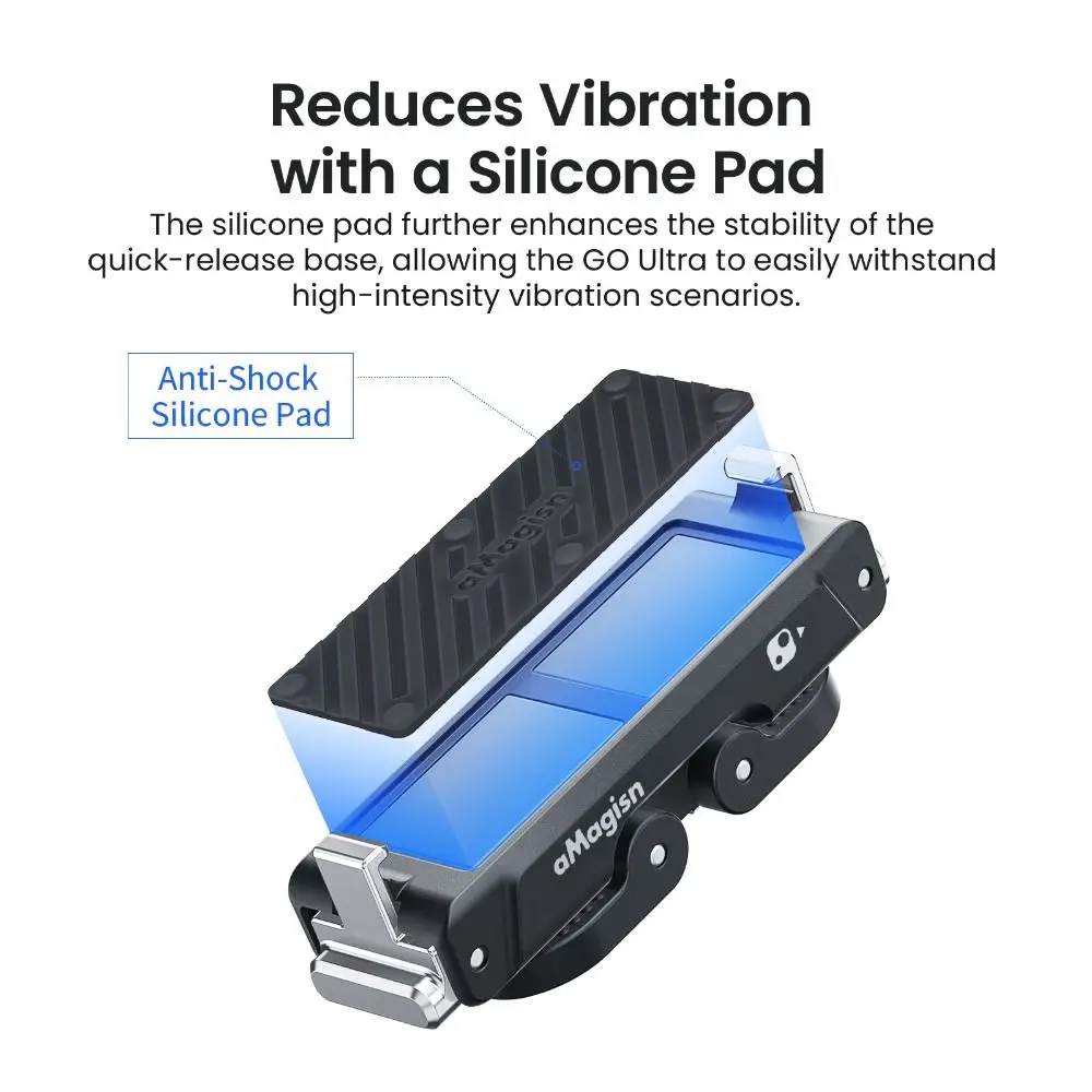 

Quick Release Magnetic Mount Base Foldable 1/4 Screw Hole Extension Mount Adapter Lightweight for Insta360 Go Ultra