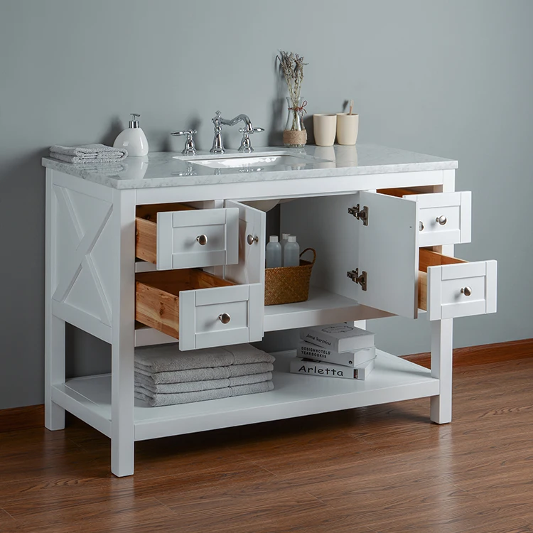 m 48in White Toilet Furniture Bathroom Washbasin Cabinet Modern Bathroom Vanity Set m