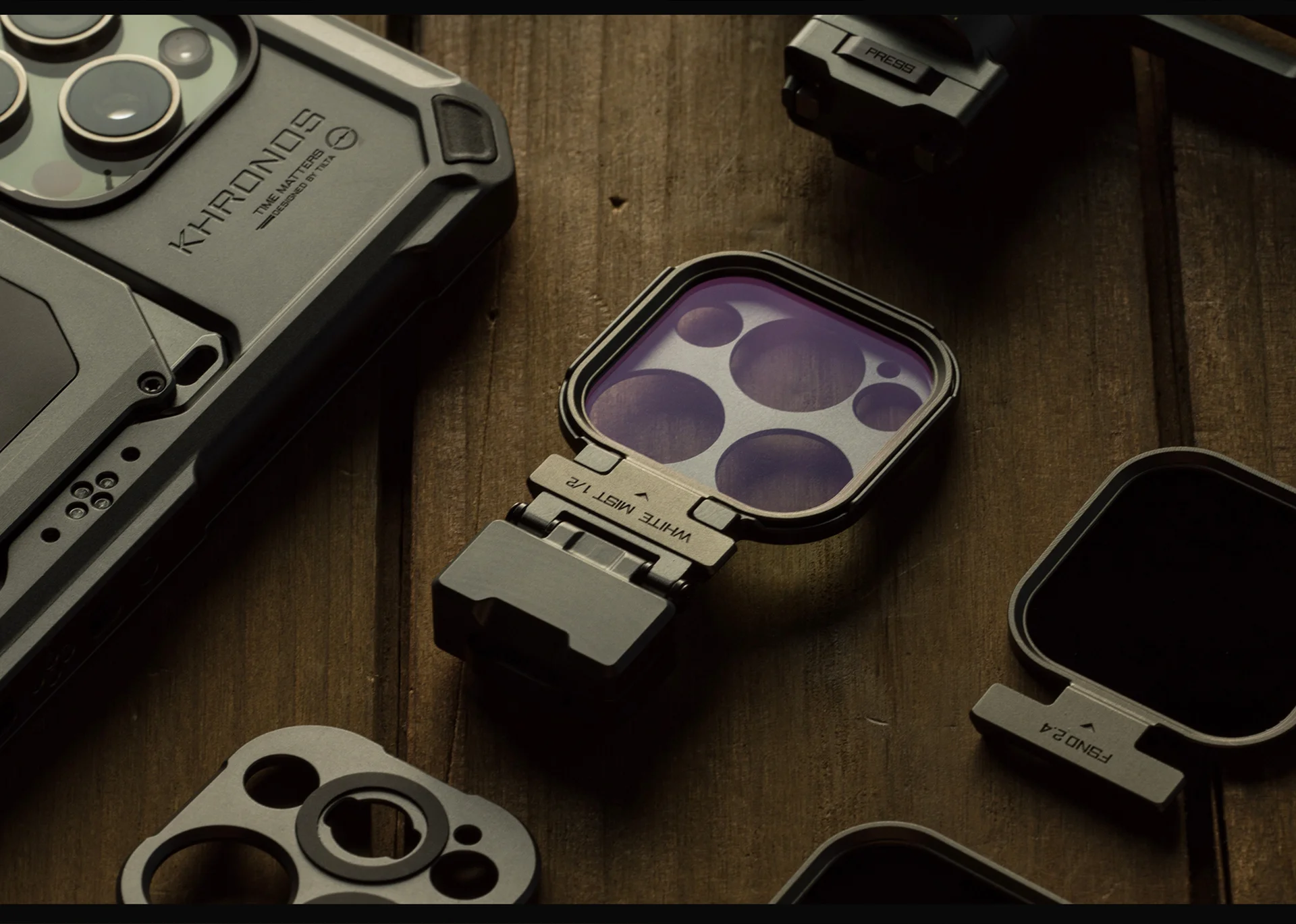 TILTA Khronos Zubehör iPhone 15 Pro/Pro Max Cage Ecosystem Zubehör Mobile Video-Lösungen für Schnellwechselfilter – Detail 9