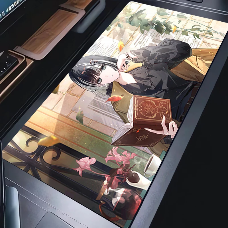 마우스 패드 PC Hololive Juufuutei Raden 마우스 패드 노트북 애니메이션 소녀 게이머 키보드 패드 게임 액세서리 Kawaii Desktop Mouse Mat