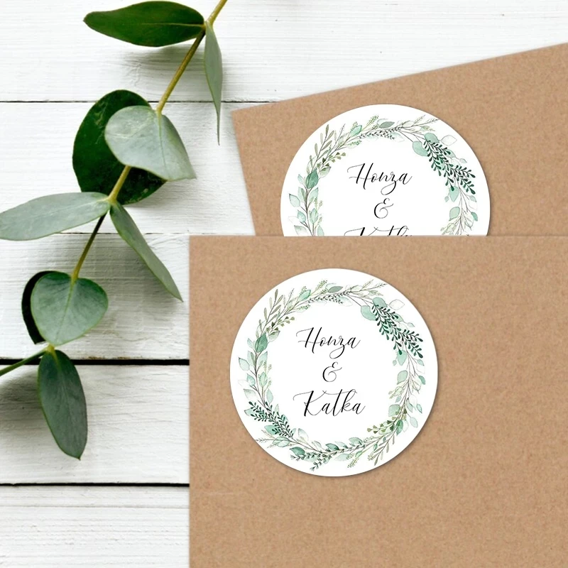 40mmCustom Sealed Sticker White Background DIY Garland Sticker Custom Logo Wedding Party Circular Text