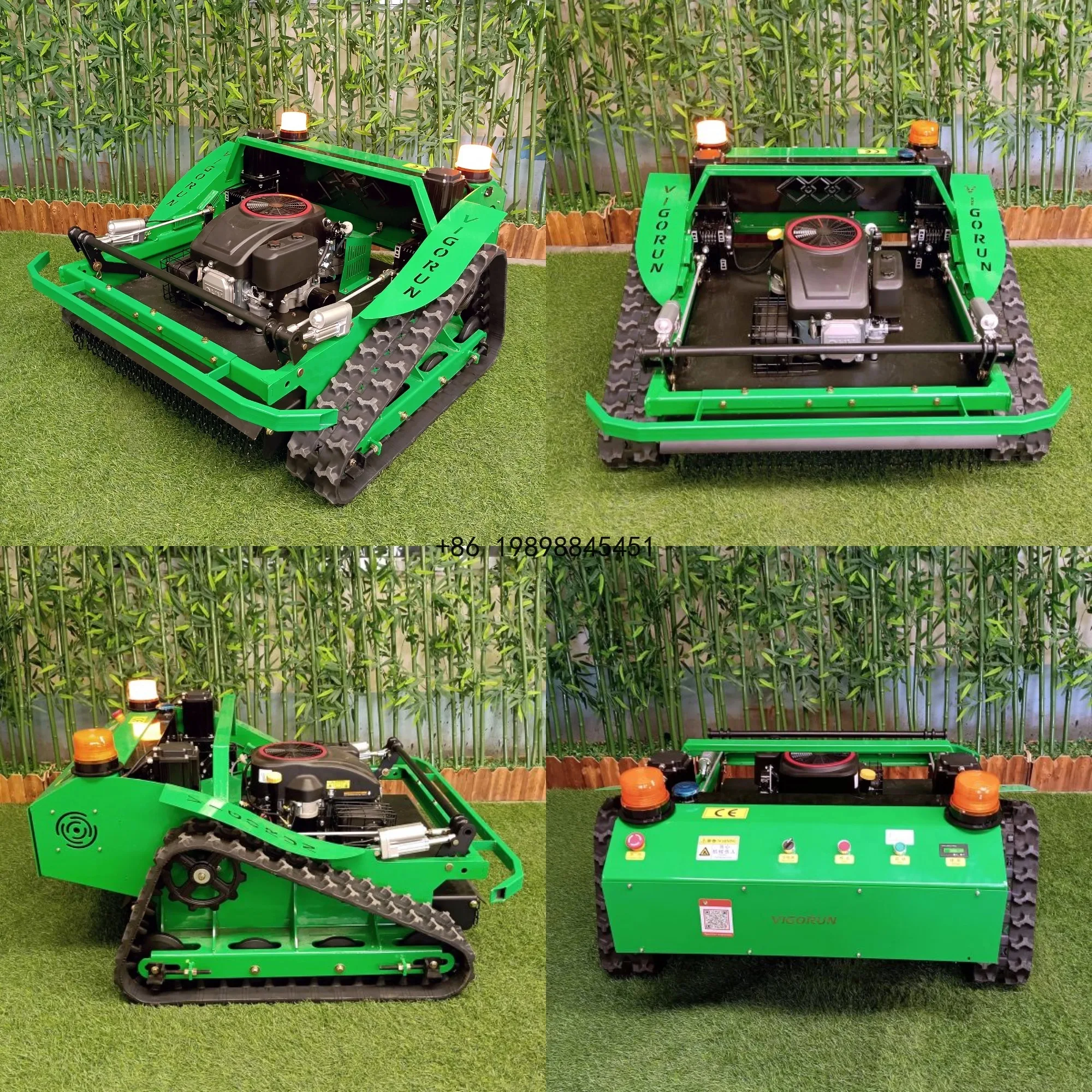 Remote Control Weed Cutter 12HP 60 Degree Climbing Slope Robot Tracked Lawn Mower Grass Trimmer for Orchard Hillside
