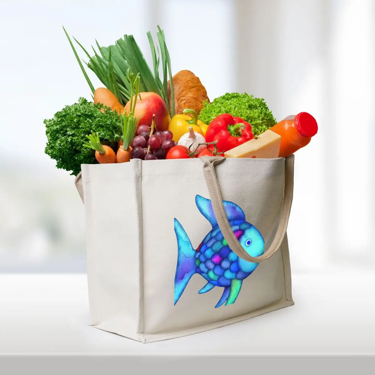 Rainbow Fish Tote Bag bag for beach Beach bag Reusable bags