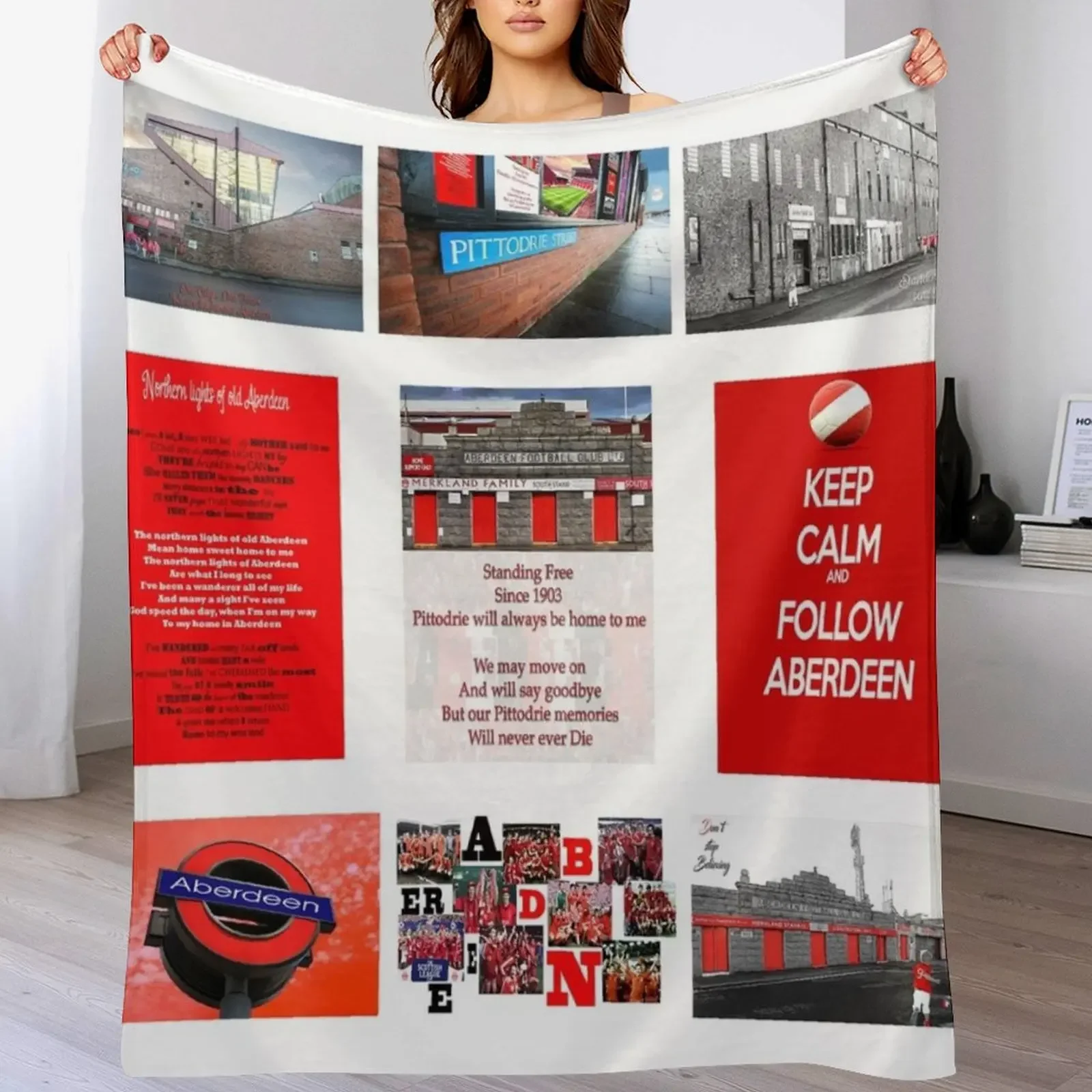 

Aberdeen FC collage Throw Blanket Personalized Gift Kid'S Blankets