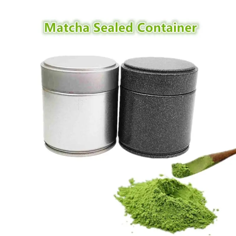 ● 1 Pcs Portable Mini Matcha Powder Can Thick Tinplate Tea Sealed Jar Spice Storage Box Container Box Kitchen Gadgets Household