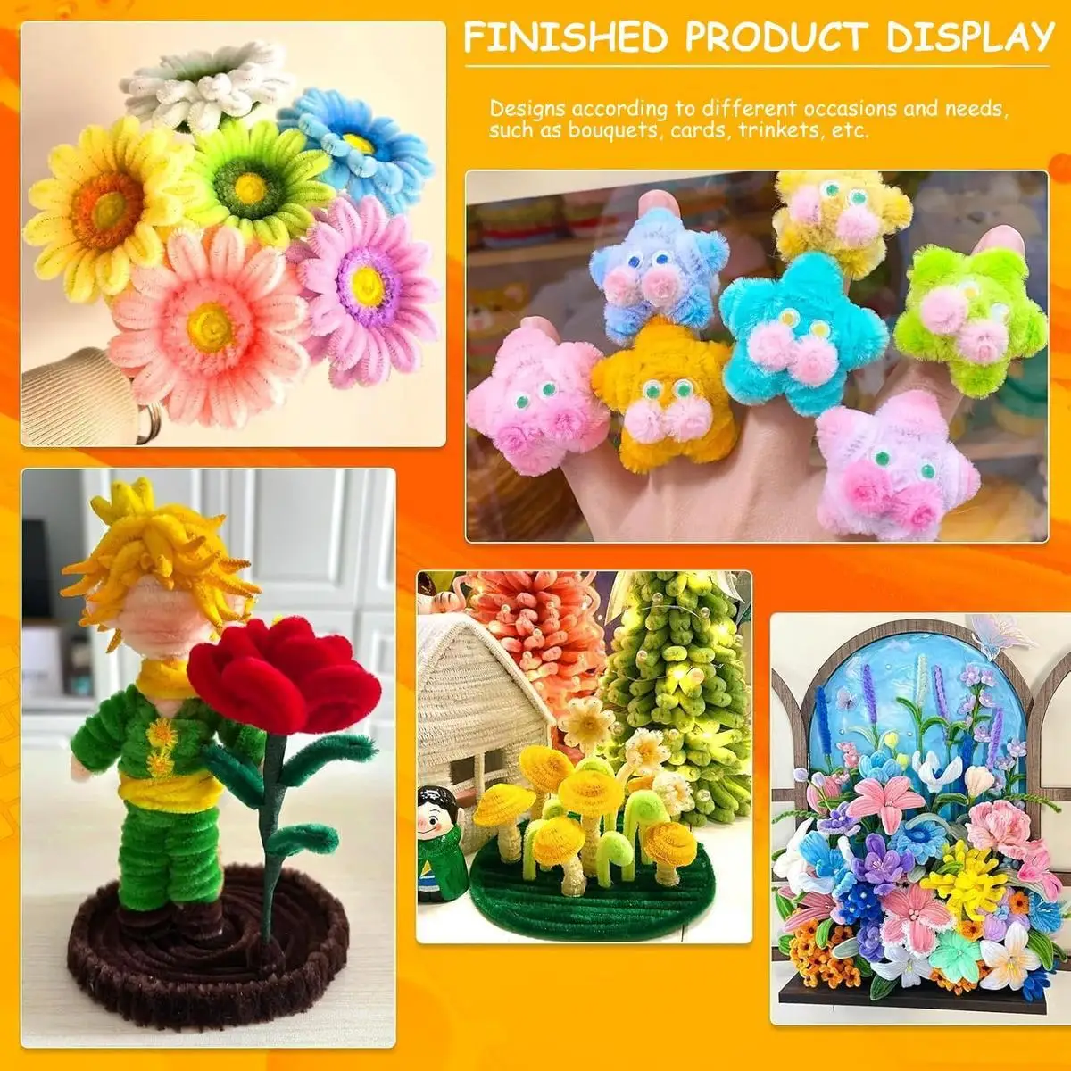 400 Stück Pfeifenreiniger in 20 Farben, Kreative Bastelstäbchen, DIY Pfeifenreiniger für Heimwerker, Kunst und Handwerk, Dekorationsbedarf – Detail 9