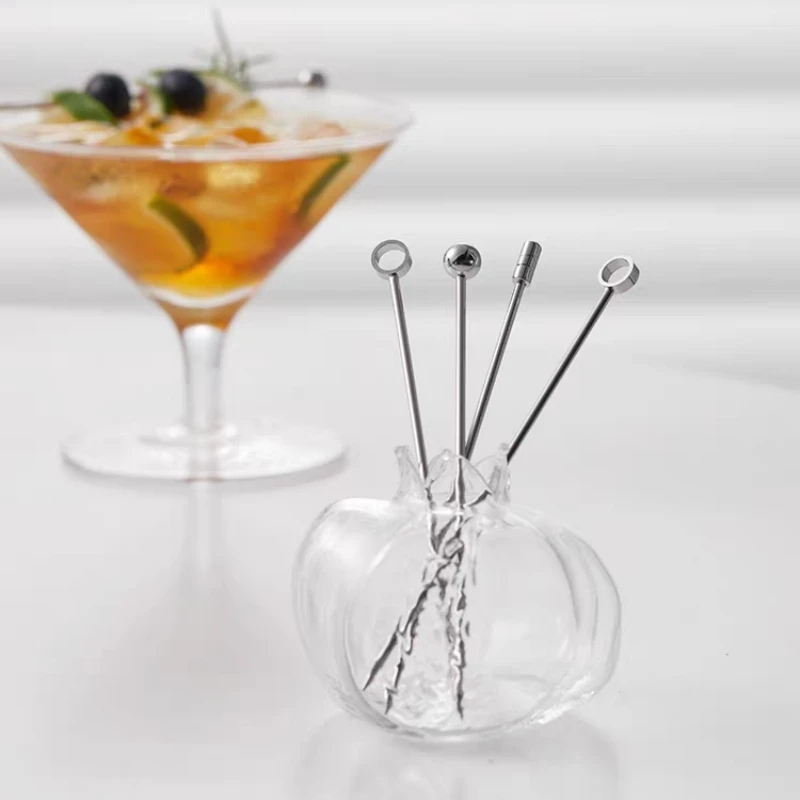 

6pcs 10.7cm-11cm Fruit Cocktail Pick Stick Stainless Steel Bar Tools Drink Stirring Sticks Martini Picks Party Wedding Barware